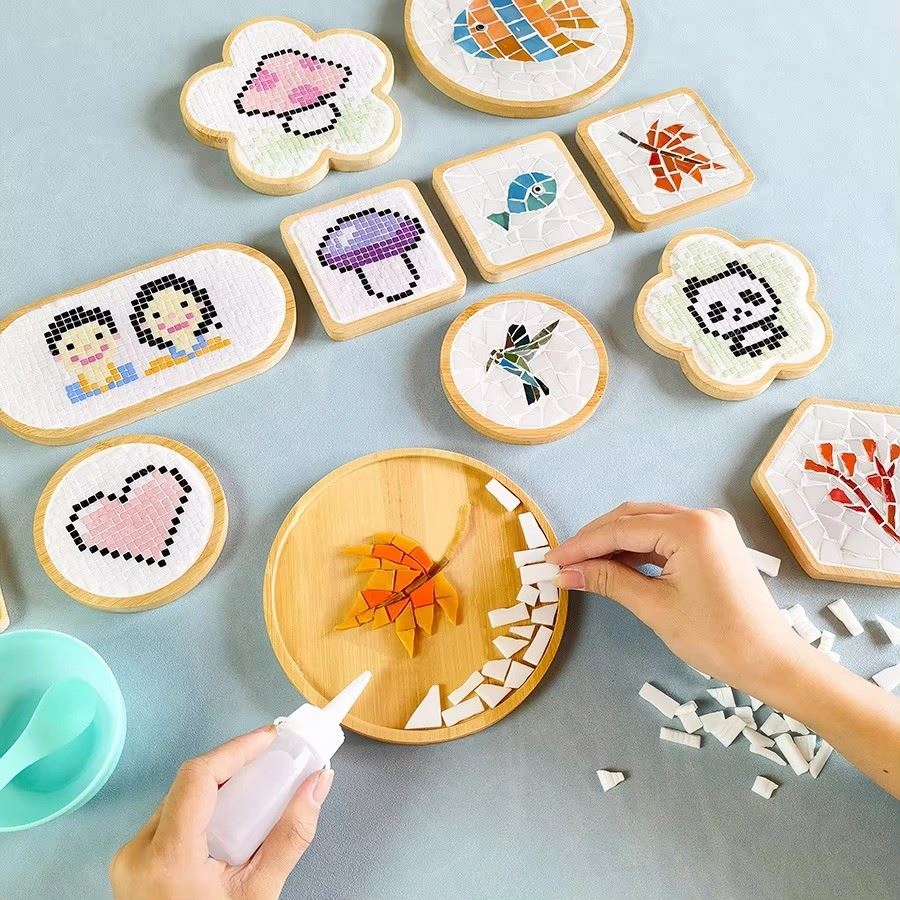 DIY Bamboo Mosaic Coaster Kit – Creative Craft Set high quality